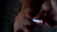 hot carbian ebony milf Awilda smoking cigarette